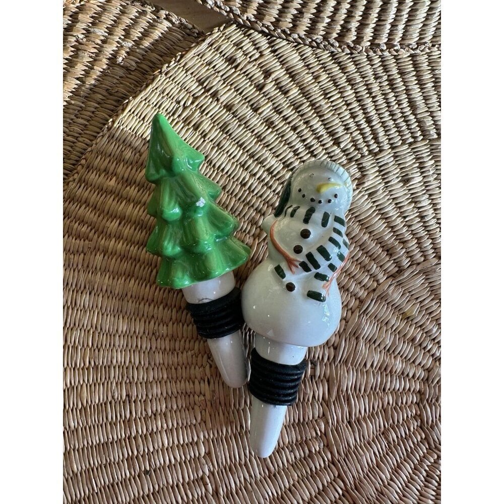 2 piece Target Christmas winter Wine bottle cork